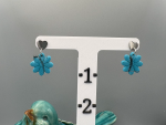 Faux Turquoise Flower Dangle Earrings