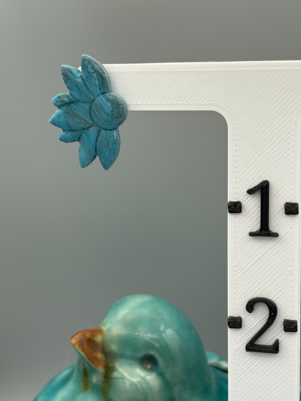 Faux Turquoise Half Flower Stud Earrings