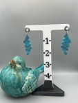Faux Turquoise Leaves Dangle Earrings
