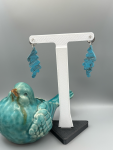 Faux Turquoise Leaves Dangle Earrings