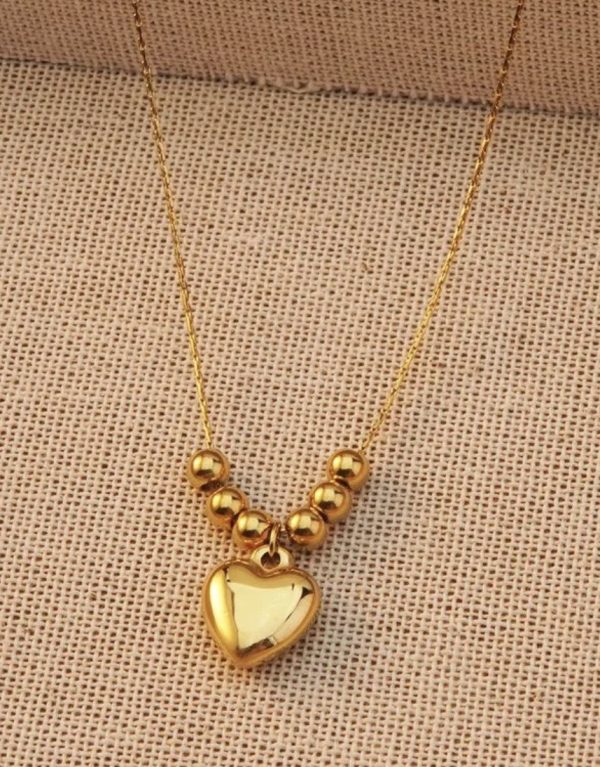 NEW 18k Gold Plated Heart Pendant Necklace | Tarnish-Free Stainless Steel |