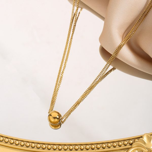 NEW 18k Gold Plated Geometric Necklace Tarnish-Free Stainless Steel