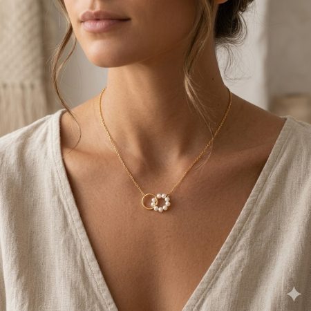 18k Gold Plated Freshwater Pearl Necklace | Tarnish-Free Stainless Steel |