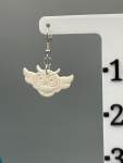 White Sparkly Owl Dangle Earrings