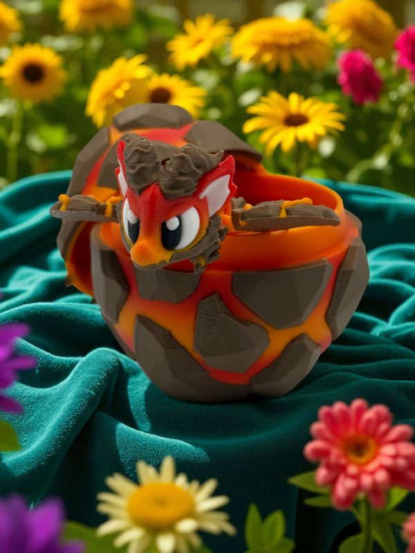 Lava Mini Dragon & Molten Egg Set | Sizzling Fantasy Decor Fidget Friend