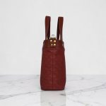 Burgundy Quilted Faux Leather Tote Bag, Gold Hardware, Medium Work Bag