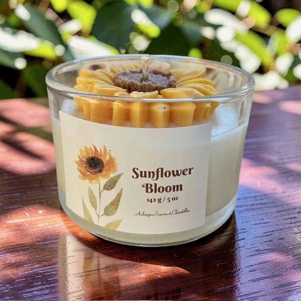 Custom Sunflower Candle Party Favors