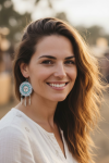 Handmade Indigenous Pastel Floral Buffalo Round Seed Bead Earrings - Native American Beadwork Jewelry
