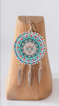 Handmade Indigenous Pastel Floral Buffalo Round Seed Bead Earrings - Native American Beadwork Jewelry