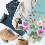 Hummingbirds & Hollyhocks ECO SCARF
