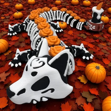 Day of the Dead Skeleton Dragon – Articulated 3D Printed Collectible