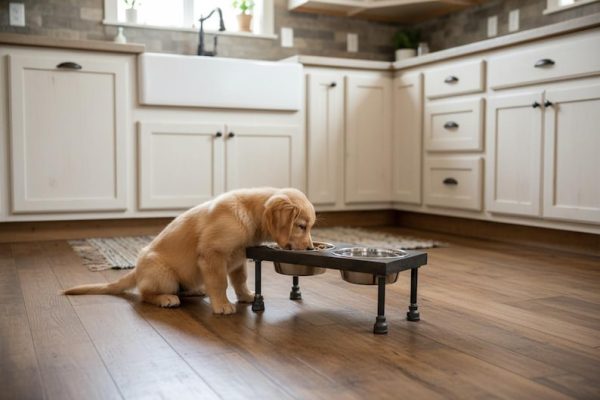 Industrial Inspired Raised Dog Bowl Feeder