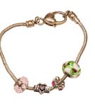 Celebrate Mom: Chunky Silver Bracelet with Pink Crystals