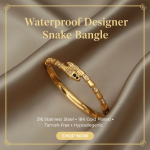 18k Gold Plated Snake Bangle | Tarnish-Free Stainless Steel |