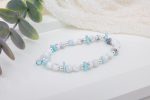 White Howlite & Larimar Bracelet with Aquamarine Birthstone