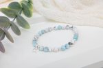 Larimar & White Howlite Bracelet with Sterling Silver Heart