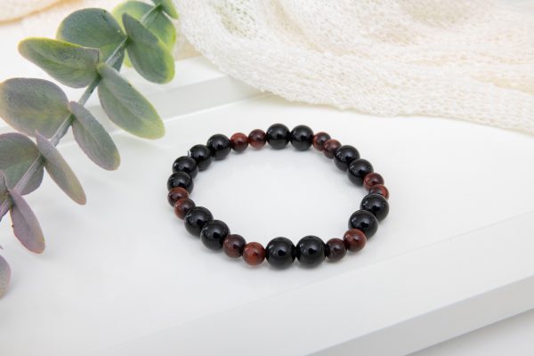 Red Tiger Eye & Onyx Bracelet