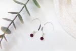 Handmade Sterling Silver Garnet Dangle Earrings — January Birthstone