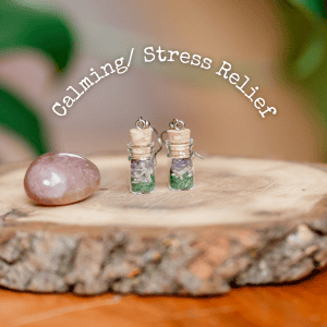 Calming and Stress Relief Spell Jar Earrings