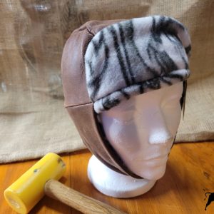 Child's Handmade leather and fleece Trapper hat, trapper hat, lined trapper hat