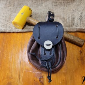 Handmade brown leather belt sporran