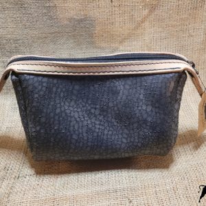 Hand made reptile print cosmetic bag