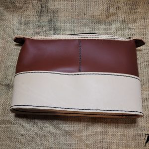 Hand made leather cosmetic bag