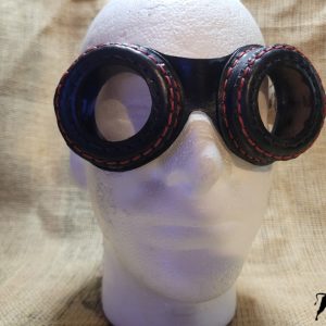Hand made leather, brass and clear acrylic Steam punk style glasses
