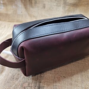 Hand made leather Dopp kit, shaving bag - Motorcycle