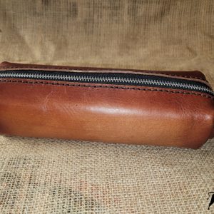 Hand made leather pencil case - light brown