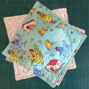 Chickens Microwave Reversible Bowl Cozies