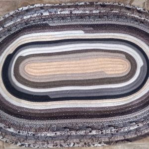 Hand Crafted Jelly Roll Rug Neutral Colors 28.5" by 42"