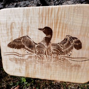 Morning Mist Reflections' wooden cutting board/charcuterie board