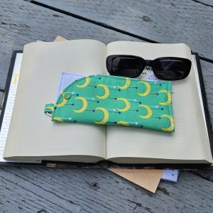"Moon and Falling Stars" Sunglasses and Eyeglasses Fabric Cases with keychain loop