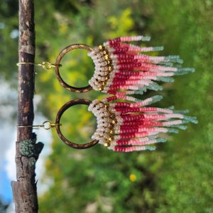 Boho Sunset Beaded Hoop Earrings