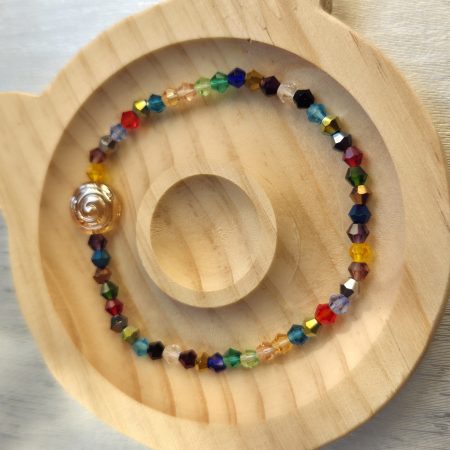 Rainbow Crystal Spiral Bracelet
