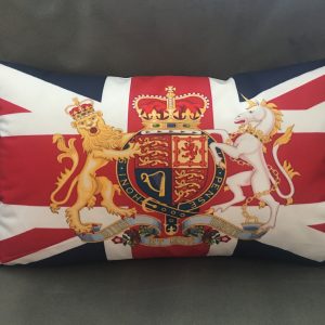 Union Jack with Crest Pillow 12x20