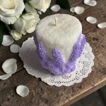 Hand-Poured Coconut Soy Mothes Day Lavender Crème Candle, Vanilla Floral Scent