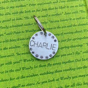 custom hand stamped pet tags