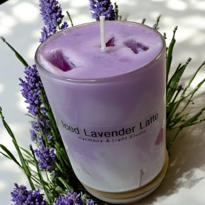 Iced Lavender Latte Candle: Handmade Soy Wax Candle