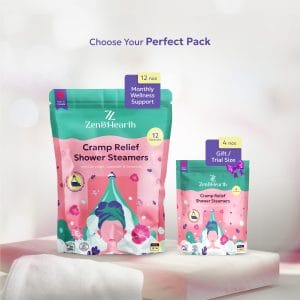 Zen & Hearth Period Cramp Relief Shower Steamers Aromatherapy – Shower Bombs with Natural Essential Oils - Mother's Day Gifts for Mom, Gifts for Teen Girls