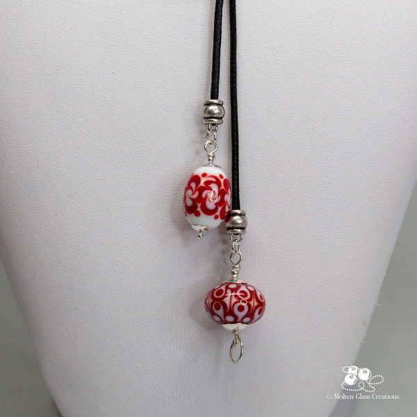 Scarlet Elegance Lariat Necklace