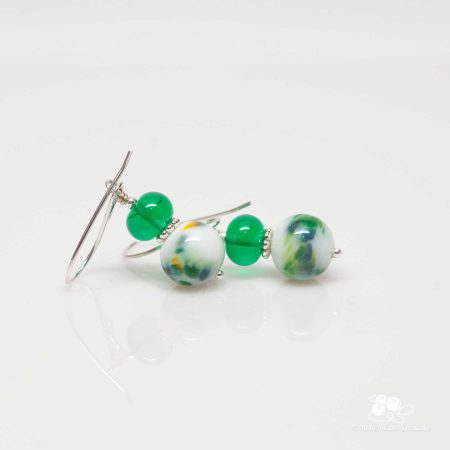 Marbled Green Drop Earrings