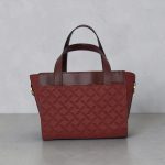 Burgundy quilted faux leather with gold hardware mini bag