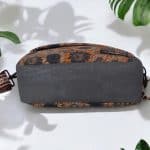 Slouchy Cork Bag with Black Faux Leather, Divided Compartment, Antique Brass Hardware