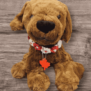 Pet Collar - Macrame - Daisy Pattern - Red and White - Canada