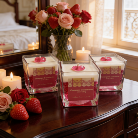 Champagne & Strawberries Scented Soy Candle, 10 oz