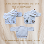 Kittens Baby Sweater, Handmade Knitted Baby Sweater, Personalized Baby Sweater
