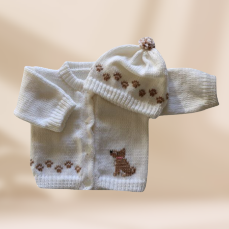 Terrier Dog Baby Sweater, Handmade Knitted Baby Sweater, Personalized Baby Sweater