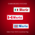 Personalized Embroidered Italian Flag and Name Patch, Embroidered Patches